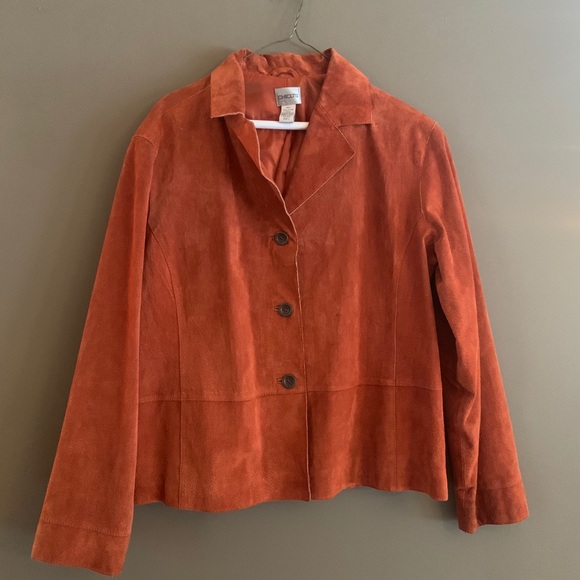 Chico’s Rust Suede Leather Jacket - Picture 3 of 6